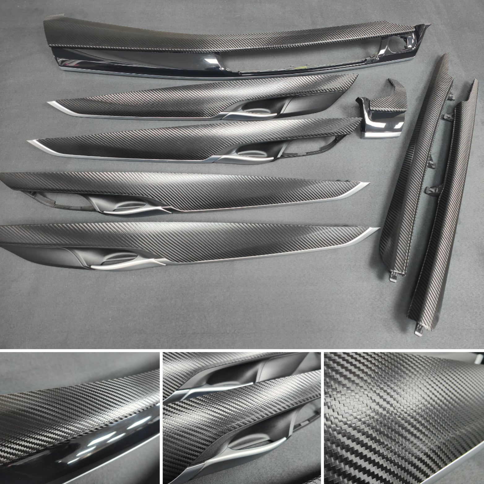 BMW X5 F15 INTERIOR TRIM SET - DEEP TEXTURED GLOSSY BLACK CARBON (MTD-TEX)